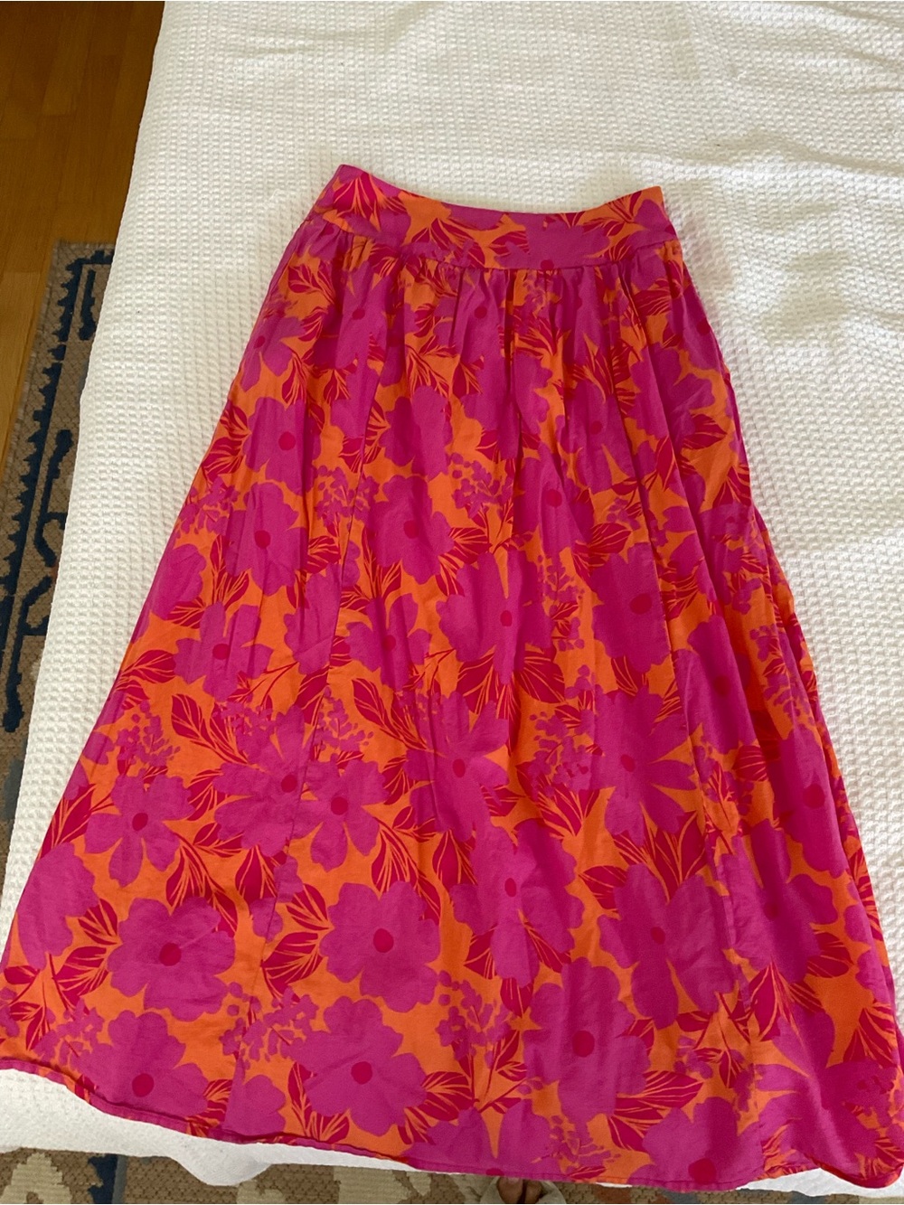 Olivaceous Pink & Orange Floral Midi Skirt - Picture 1 of 2